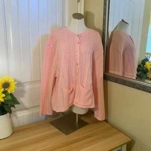 Vintage Pink Cottage Core Grandma Sweater